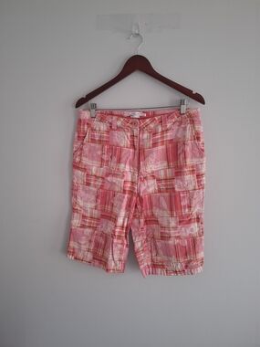 Weatherproof Classic Pink Plaid Women's Shorts SZ 8
